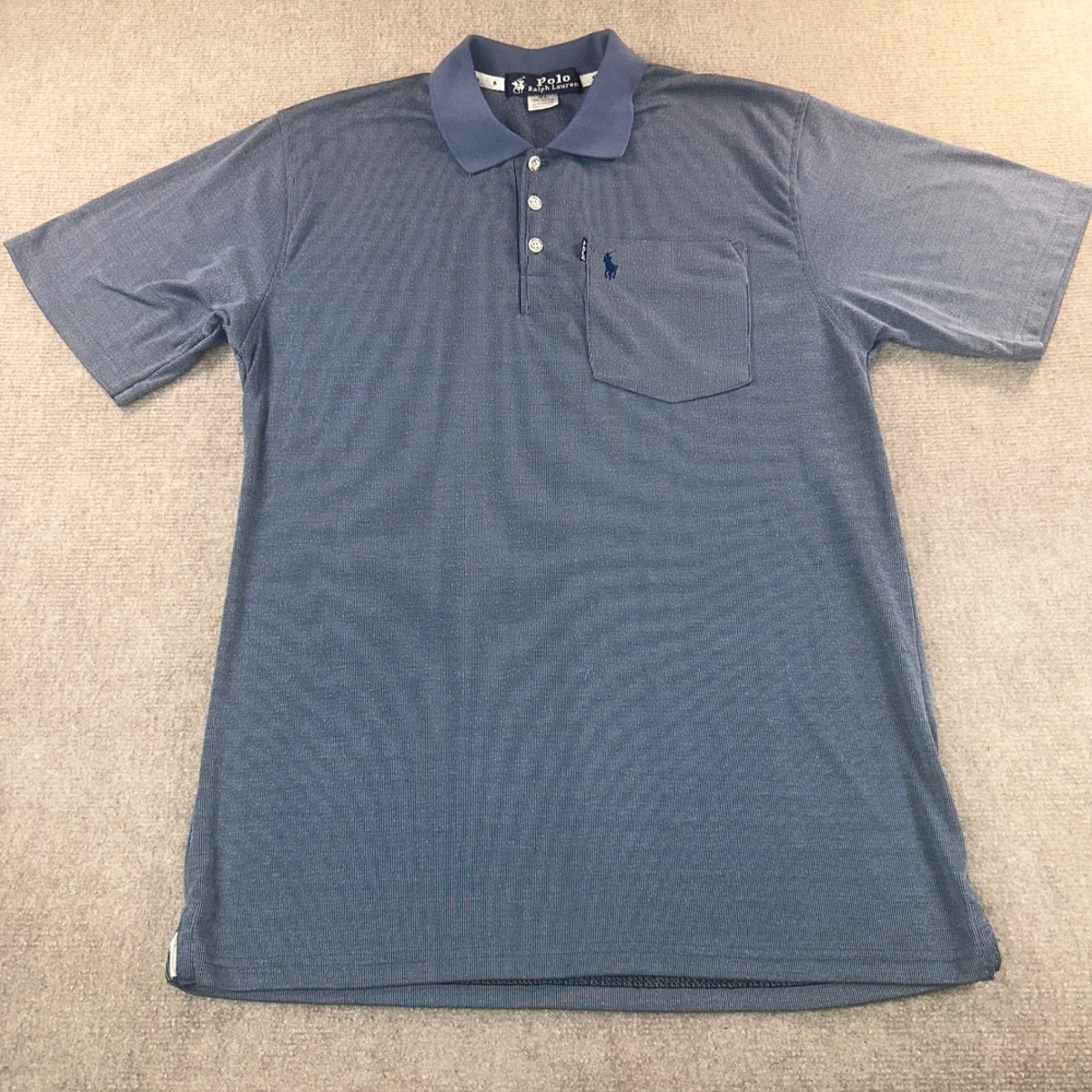 Polo‎ Ralph Lauren Boy's Blue Stripe Pocket Polo Shirt XL Cotton Short Sleeve